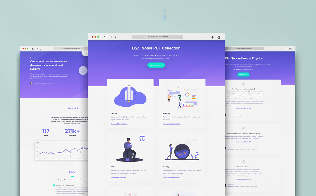 Website design & Development for BScNotes