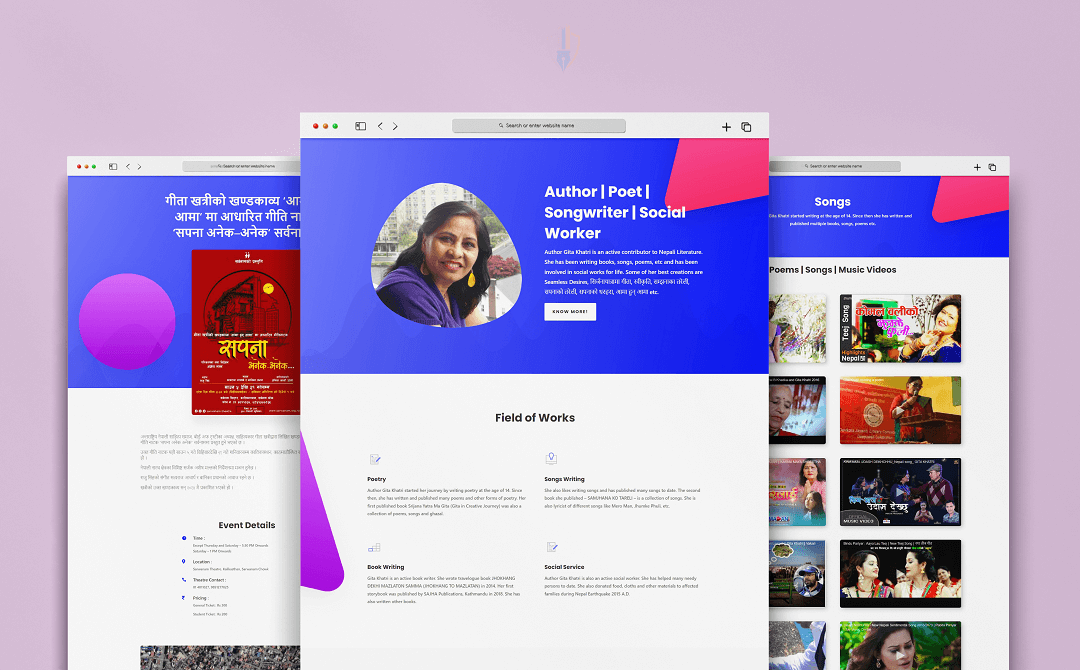 Website design & Development for ANESAS President Ms. Gita Khatri