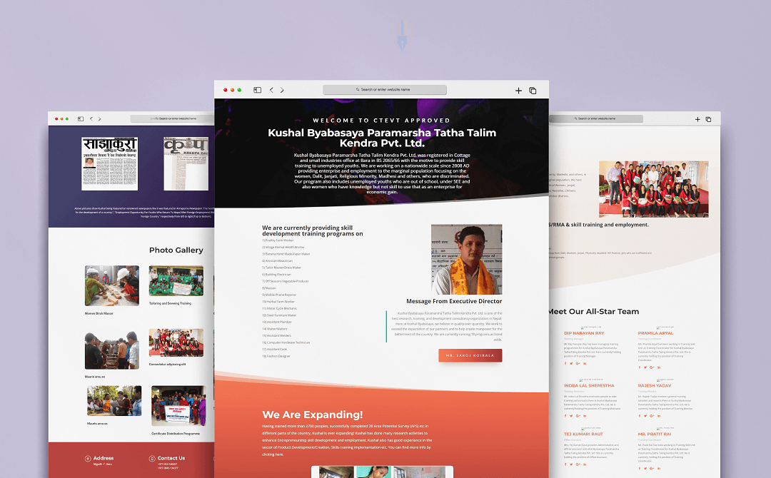 Website Design for Kushal Byabasaya Tatha Talim Kendra